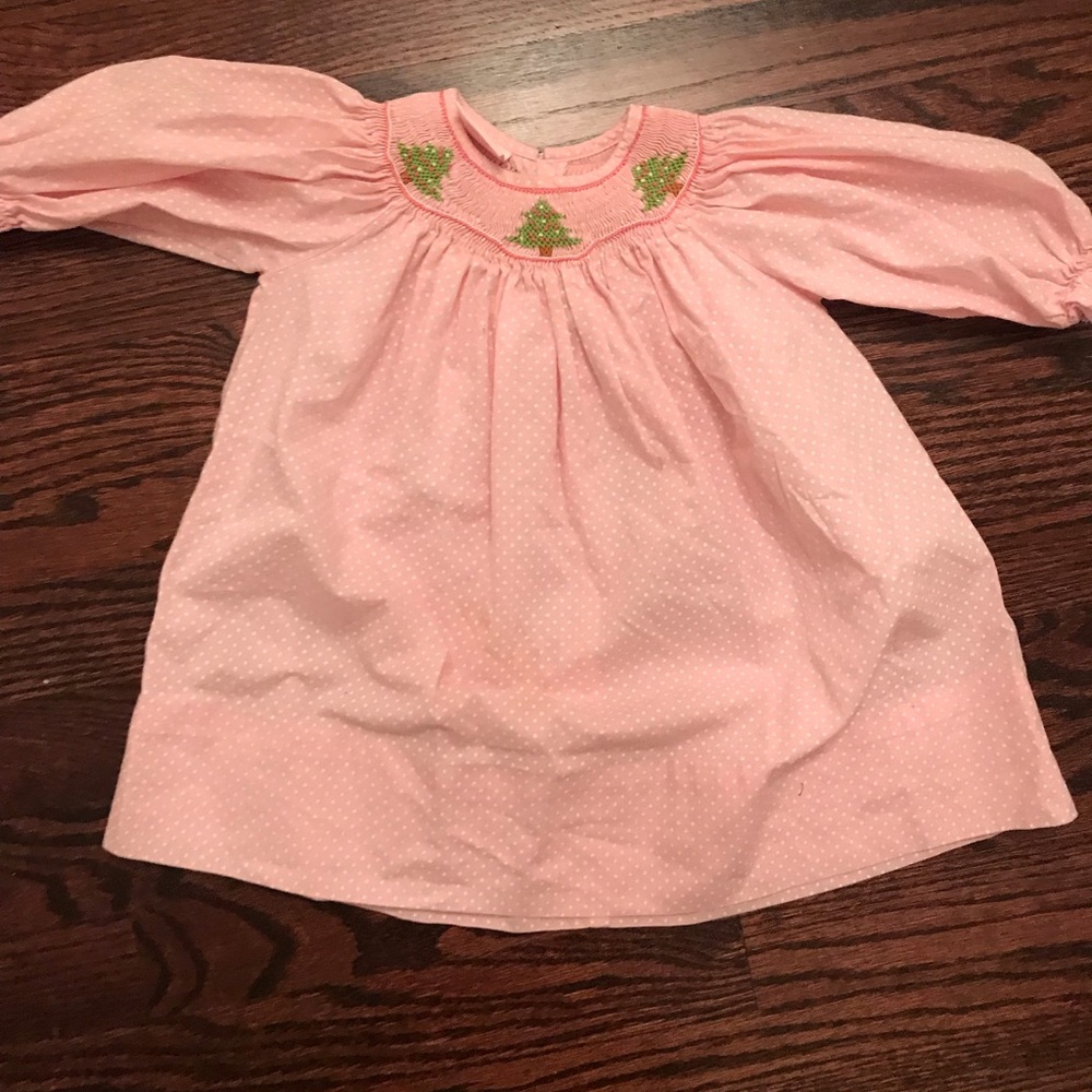 Smocked Christmas Dress 12m